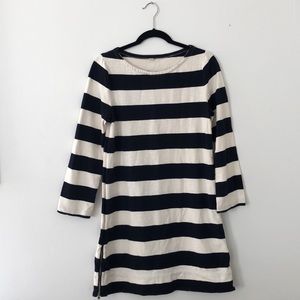 J. Crew rugby stripe long sleeve midi shift dress